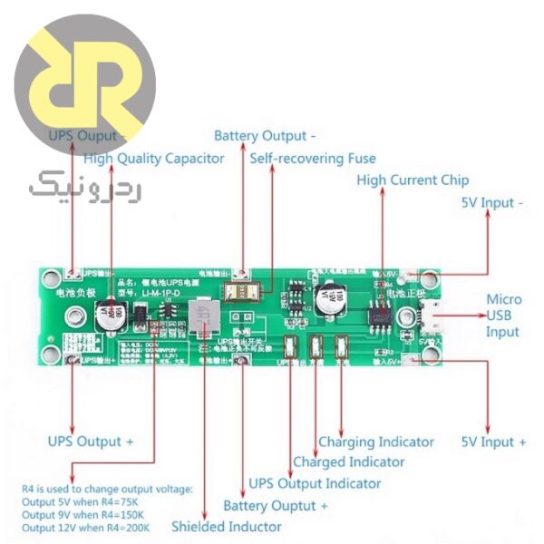 منبع تغذیه بدون وقفه UPS مدل LI-M-1P-D