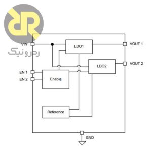رگولاتور MIC5320-SGYMT Ultra LDO دو خروجی 3.3/1.8 ولت