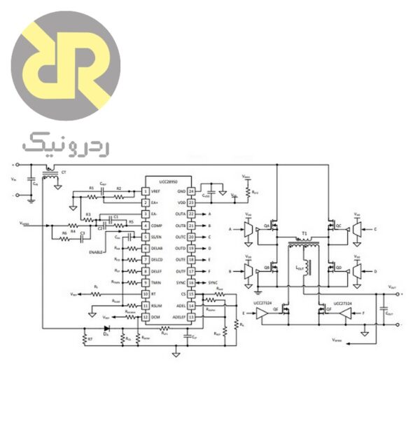 کنترلر تمام پل شیفت فاز UCC28950PWR