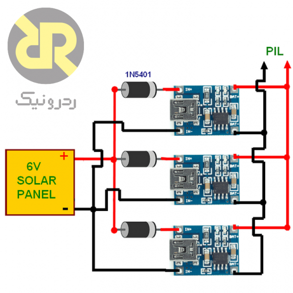 ماژول شارژر باتری لیتیومی TP4056