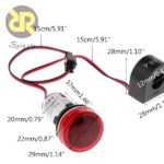 ولتمتر آمپرمتر AC روپنلی گرد قرمز ( چراغ سیگنال)