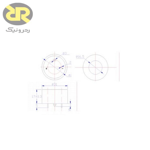ابعاد سنسور اکسیژن ME2-O2