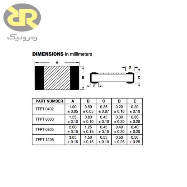 ترمیستور 10 کیلو اهم TFPT1206L1002FM - تصویر 2